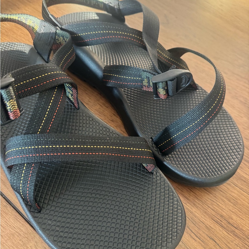Chaco Black Sandals with Multicolor Straps
